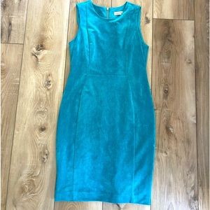 Calvin Klein Turquoise Suede-Look Dress